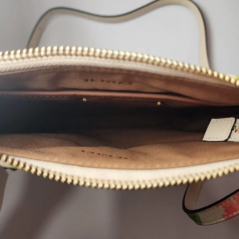 NWT Coach CC556 Floral Print Kitt Crossbody Handbag Multicolor Pebbled Leather - Picture 6 of 6